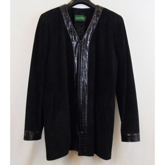 Vintage Danier Black Suede Jacket - Picture 1 of 4
